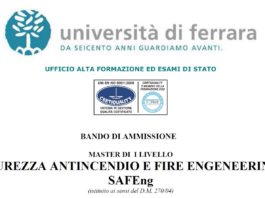 A Ferrara, 1° Master sicurezza antincendio e fire Engineering-Safeng. Durata 1 anno