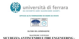 A Ferrara, 1° Master sicurezza antincendio e fire Engineering-Safeng. Durata 1 anno