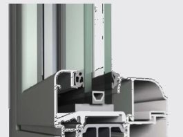 Variante arrotondata di sistema a battente in alluminio per mercato italiano