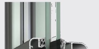 Variante arrotondata di sistema a battente in alluminio per mercato italiano