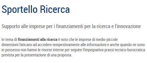Anie nuovo servizio sportello ricerca