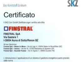Certificazione EN ISO 50001 per Finstral. Obiettivo abbattere i consumi energetici del 25%