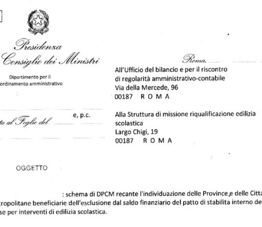 Firmato decreto sblocco patto stabilità: 100 milioni per l’edilizia scolastica