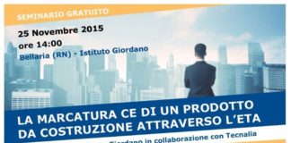 “La Marcatura CE di un prodotto da costruzione attraverso l’ETA”. Seminario a Bellaria