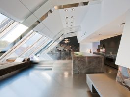 Lineare lusso contemporaneo interno esterno in un attico di avanguardia a Vienna