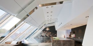 Lineare lusso contemporaneo interno esterno in un attico di avanguardia a Vienna