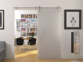 Sistema porta scorrevole in acciaio inox con innovativo fermo 100% made in Italy