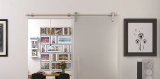 Sistema porta scorrevole in acciaio inox con innovativo fermo 100% made in Italy