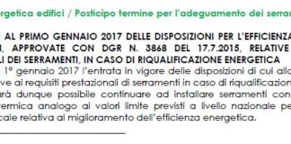 Regione Lombardia rivede disposizioni efficienza energetica. Stretta valori rimandata al 2017