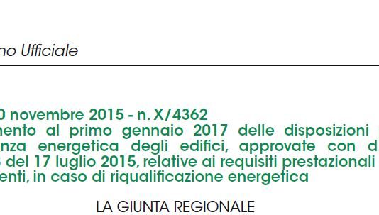 Regione Lombardia: definitivo il rinvio al 2017 stretta valori prestazionali serramenti