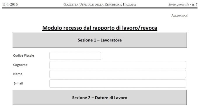 Modulo Lavoro