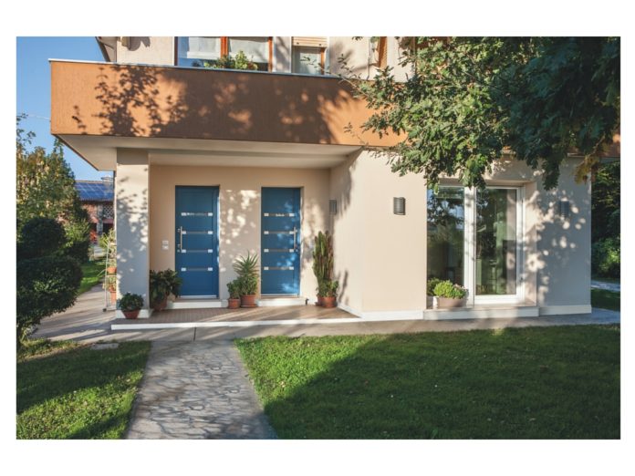 Porte ingresso esterne pannelli blu QFORT