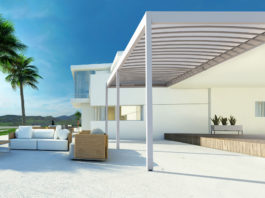 Isola2, nuova tenda a pergola che coniuga design minimale con tecnologia ed affidabilità