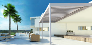 Isola2, nuova tenda a pergola che coniuga design minimale con tecnologia ed affidabilità