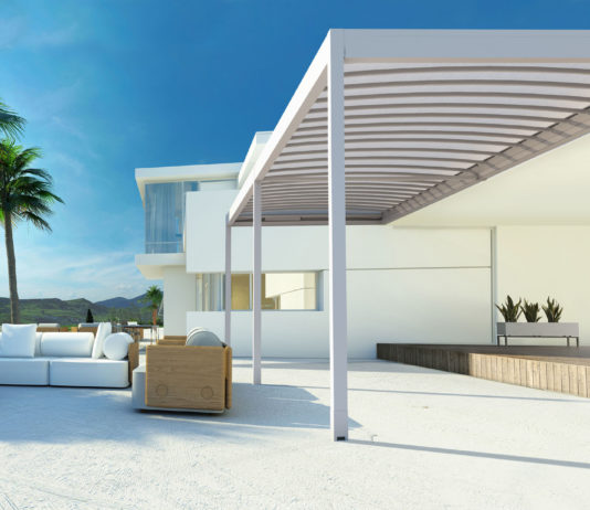 Isola2, nuova tenda a pergola che coniuga design minimale con tecnologia ed affidabilità