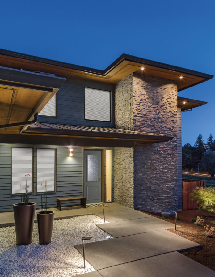 Beautiful Home Exterior at Night