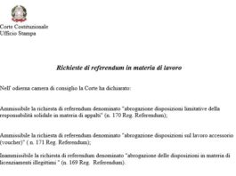 Abrogazione disposizioni limitative responsabilità solidale in materia di appalti. Si al referendum
