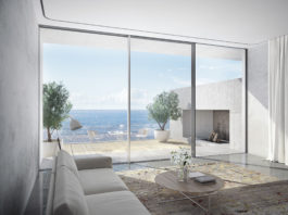 Nuovo scorrevole in alluminio a soglia 0-level progettato per scomparire nella muratura al 99%