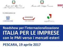 Con le PMI verso i mercati esteri. A Pescara il roadshow per l’internazionalizzazione