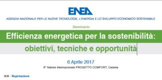 Efficienza energetica per la sostenibilità: obiettivi, tecniche e opportunità. Seminario a Catania