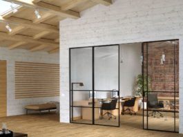 Delineo Industrial: la nuova soluzione di parete scorrevole tuttovetro in stile industriale