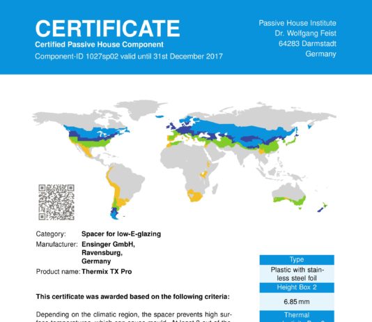 Il nuovo distanziatore Thermix TX Pro di Ensinger presentato a VITRUM 2017 di Milano