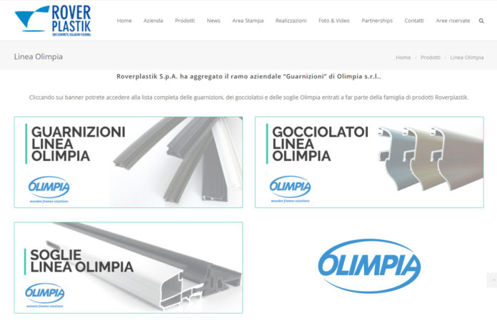 Roverplastik - Linea Olimpia - Disponibile sul sito aziendale