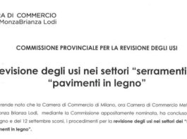 Usi e serramenti. Camera commercio Milano Monza Brianza Lodi accoglie indicazioni
