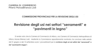 Usi e serramenti. Camera commercio Milano Monza Brianza Lodi accoglie indicazioni