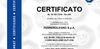 Sistema qualità FerreroLegno ottiene certificazione UNI EN ISO 9001:2015
