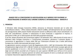 Aperto bando “Marchi+3” per agevolazione registrazione marchi a livello internazionale