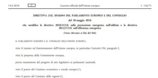 Revisione obblighi efficienza energetica edifici. Pubblicata sulla GUCE la nuova direttiva Ue 844