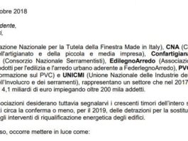 Rinnovo delle detrazioni per i serramenti nel 2019. Le associazioni scrivono al Governo