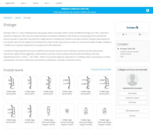 Ensinger su BIM objet con profili per taglio termico insulbar