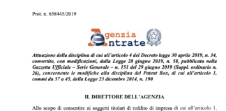 Diffuso provvedimento su Patent Box. In arrivo quello su anticipo ecobonus