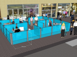 Misure di protezione. Balaustra vetrata telescopica