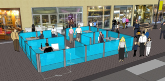 Misure di protezione. Balaustra vetrata telescopica