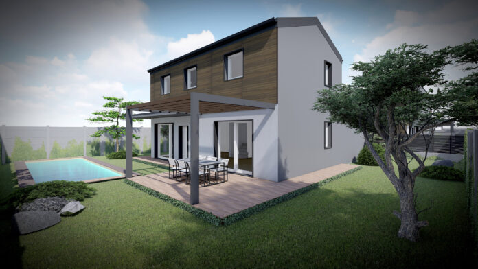 Roverplastik-Render villetta Lissone-VISTA SUD_EST