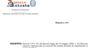 Cessione 110% e incapienza fiscale. Nuovo chiarimento da AdE