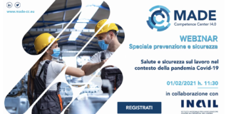 Sicurezza sul lavoro. Da Made C.C. e INAIL webinar gratuiti