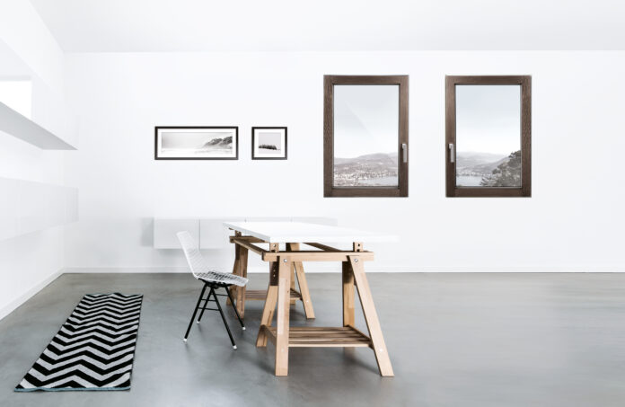 Modernist decor of dining room