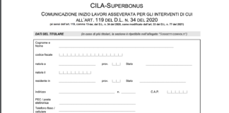 Il modulo CILA-Superbonus (CILAS) concordato in Gazzetta Ufficiale