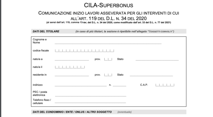 modulo CILA-Superbonus