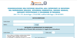 Opzioni sconto/cessione crediti bonus. Da oggi invio nuovo modello