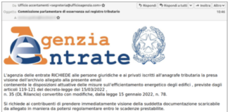 Attenzione: in circolazione false e-mail dell’Agenzia delle Entrate