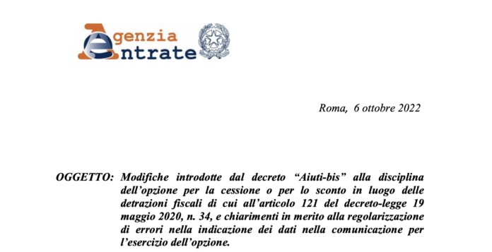 Cessione e sconto in fattura dei bonus edilizi. Chiarimenti AdE su novità