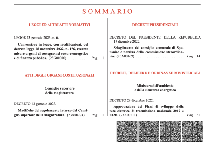 GU contenete la conversione in legge del decreto aiuti quater