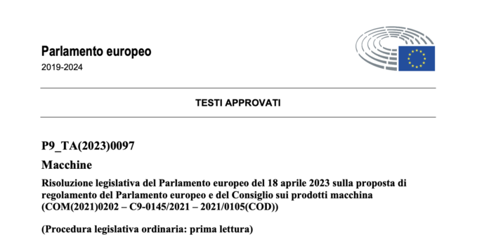 Direttiva macchine diventa Regolamento. Previsti 42 mesi di coesistenza