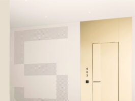 Alberto Apostoli firma la porta Segmento disponibile in diverse finiture
