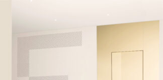 Alberto Apostoli firma la porta Segmento disponibile in diverse finiture